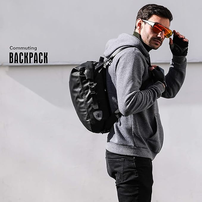 Rhinowalk Bike Pannier Bag Waterproof Rack Bicycle Bag 18L Bike Bag Shoulder Bag Laptop Pannier Backpack Professional Cycling Accessories-Black