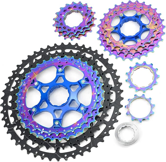VG SPORTS 8/9/10/11/12 Speed Ultra-Light Bike Cassette for Mountain Bike 11-40T/11-42T/11-46T/11-50T/11-52T MTB Cassette Lightweight Aluminum Bracket Cassette