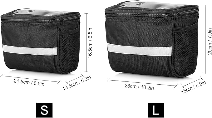 Lixada Bike Baskets Bag with Reflective Stripe Bicycle Handlebar Bag Bike Frame Bag Bicycle Bag Bike Front Tube Bag Bike Pannier Bag