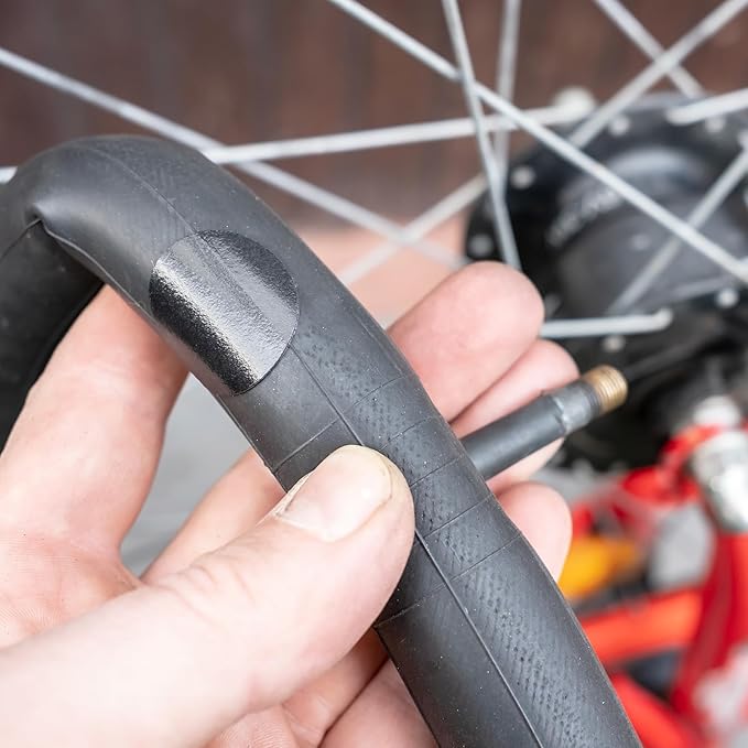 40 Pcs Bicycle Tire Repair Kit Glueless Bike Tube Patche Includes 36Pcs Self Adhesive Round Square Rectangle Patches and 4Pcs Metal Rasps with Box for Road Mountain Bikes Cycling