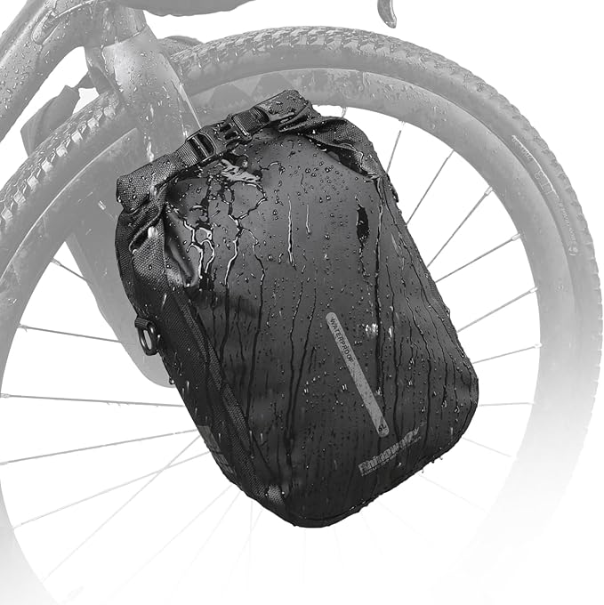 HUNTVP 6L Bike Bag Front Bike Fork Bag Quick Release Bike Packing Bags Waterproof Bike Rack Bag Mountain Road Bike Bag Shoulder Bag Crossbody Bag
