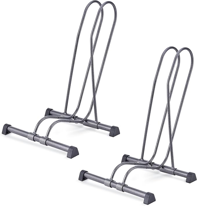 Delta Single Bike Stand Floor Cycle (2-Pack) - Tool-Free Adjustable Bike Racks for Mountain, Fat Tire, Road Bikes, Freestanding Bicycle Rack for Garage Parking