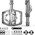 CXWXC Mountain Bike Pedals Compatible with Shimano SPD Cleats - Dual Sided Plat & Clip Pedal, 9/16” Bicycle Platform and Clipless Pedals for Road, MTB, and Hybrid Bikes