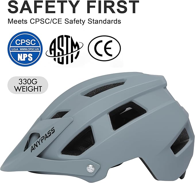 Mountain Bike Helmet Adult Men Women - Ultra Comfort, Super Lightweight Bicycle Helmets, MTB Cycling Gear Biking Accessories with Adjustable Fit & Removable Sun Visor