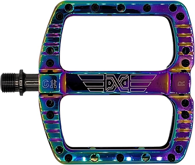 PDX G11 Mountain Bike Pedal MTB Pedal Large Concave Platform Machined Aluminum Polished Bicycle Non-Slip Pedals 9/16 Chromoly Spindle Smooth Ball Bearings