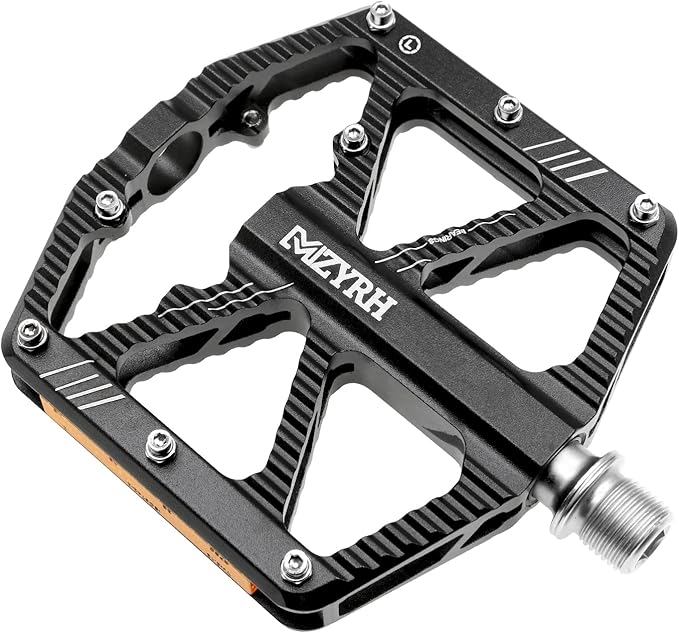 MZYRH Road/Mountain Bike Pedals,Bicycle Pedals with Reflectors,Aluminum Alloy MTB Pedals 3 Sealed Bearings Bicycle Platform Pedals 9/16" BMX Road Bike Pedal