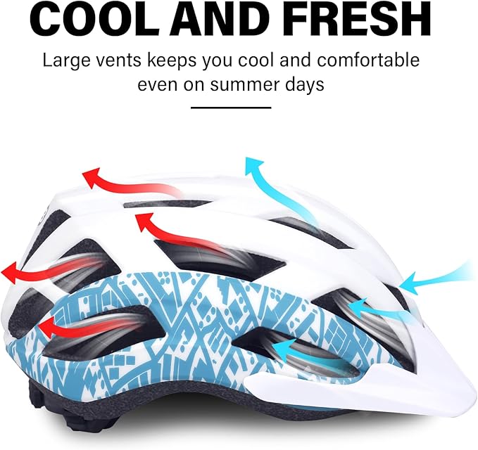 Bike Helmet for Adults Women Men Youth Kids, Lightweight Mountain Road Bicycle Cycling Helmets with Adjustable Dial & Removable Visor