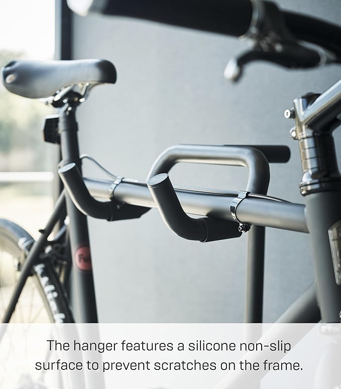 YAMAZAKI Home Tower Adjustable Bicycle Storage Stand – Slim, Anti-Slip Bike Rack For Home Or Entryway - Steel
