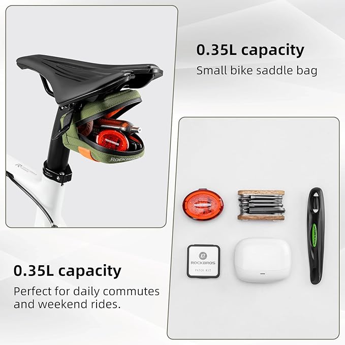 ROCKBROS Small Bike Saddle Bag - Lightweight and Portable Under Seat Bag for Road Bikes