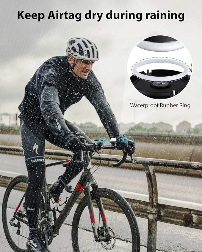 Bicycle Bell for Apple AirTag, Stouchi AirTag Bike Mount GPS Tracker Waterproof Classic Brass Holder Hides Air Tag Under Bike Bell Anti-Theft 2 Sizes for Choice