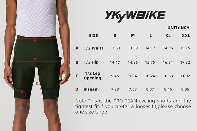YKYWBIKE Cycling Shorts Men with Pockets,4D Padded Bike Shorts for Men,Biker Short UPF 50+ MTB Bicycle Road Biking Short