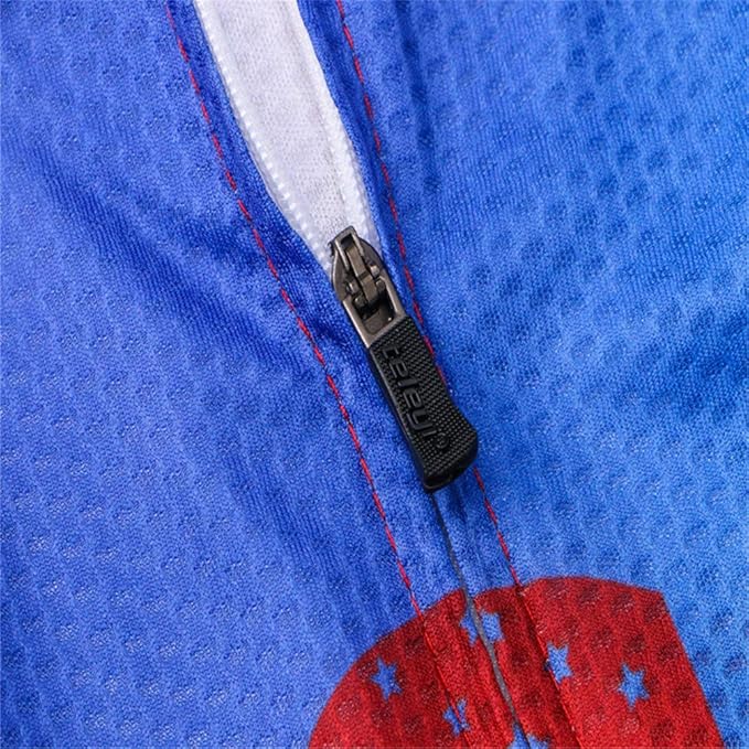 JPOJPO USA Cycling Jersey Men Short Sleeve Bike Shirts Biking Jersey Summer American Bicycle Tops with 3 Pockets Reflective