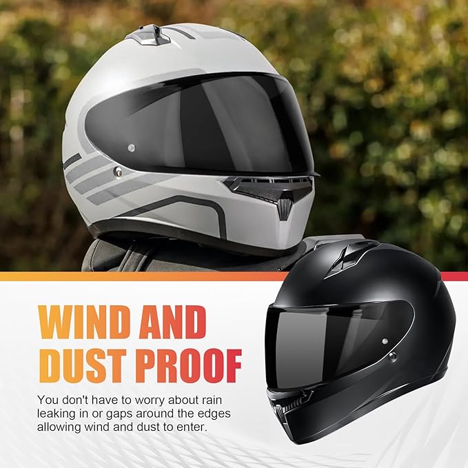 LKV HJ-34P Helment Visor Replacement - HJC C10 Motocycle Helmet Visor UV Protection Face Shield Compatible With HJ34P HJC C10 (Black)