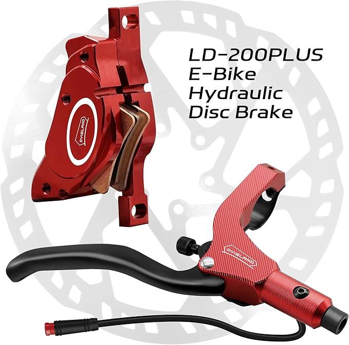 E-Bike Hydraulic Disc Brake Set 4-Pistons/2-Pistons,2-PIN/3-PIN Pre-Bled with Mineral Oil Brakes Kit,Front and Rear Set,180mm 2.3mm Thick Rotors