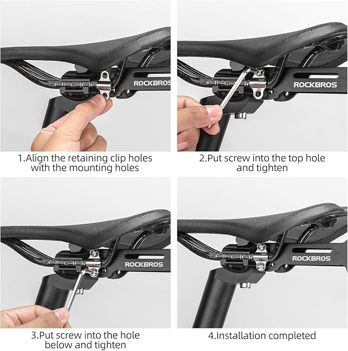 ROCKBROS Bike Water Bottle Cages Saddle Cage Converter with Adjustable Angle Aluminum Alloy Lightweight Bicycle Bottle Holder Saddle Mount Adapter Suitable for Road Bike MTB