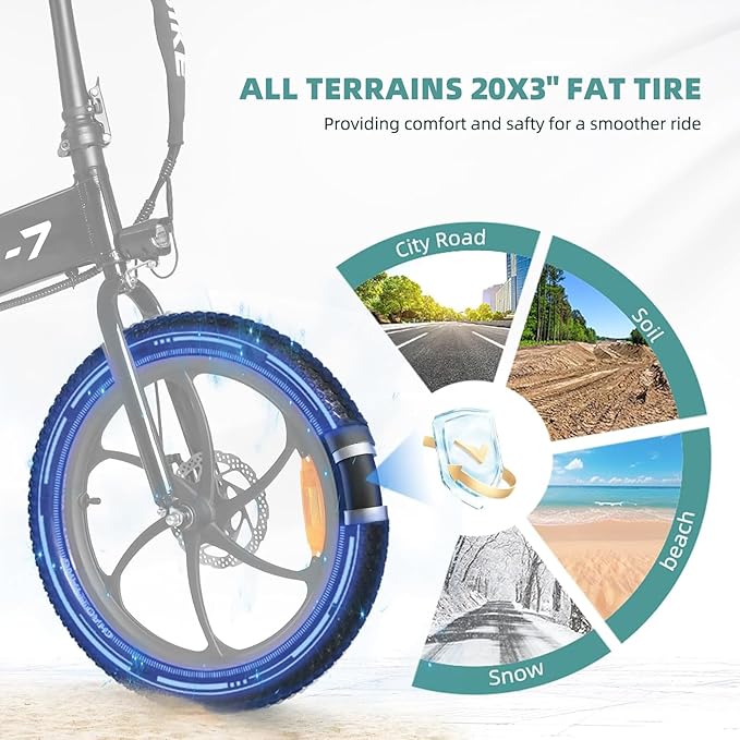 Axiniu 20" Folding Electric Bike丨850W Electric Bikes for Adults丨48V 13Ah Portable Battery丨48.5Lbs Lightweight Folding E-Bike丨60 Miles Range丨25mph Speed - Class 2 Fat TIre Ebike