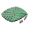 Bicycle Chain, 116 Links, 1/2 x 1/8 inches, Steel Single Speed with Magic Buckle, for Fixed Gear Bikes, Commuter Bikes, MTB (Green)