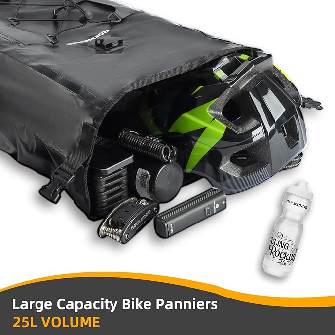 ROCKBROS Bike Panniers Waterproof Bike Rear Rack Bag Max 30L Large Capacity Bike Rear Panniers for Cycling Traveling Commuting 2 Pack