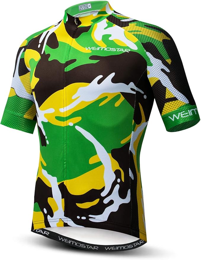 New Pro Full Zipper Men's Cycling Jersey Short Sleeve Riding Shirt USA