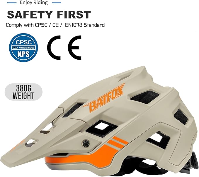 BATFOX Bike Helmet,Mountain Bike Helmet Helmets for Men Women Adults Youth