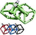 MTB Pedals Flat, Gravel Bike Pedals Flat, Light CNC Aluminum Alloy Platform Pedal w 3 Bearings Cr-Mo Spindle, Grippy Bicycle Pedals w 16pcs Pins, Mountain Bike Pedals Adult Child BMX Bike 9/16"