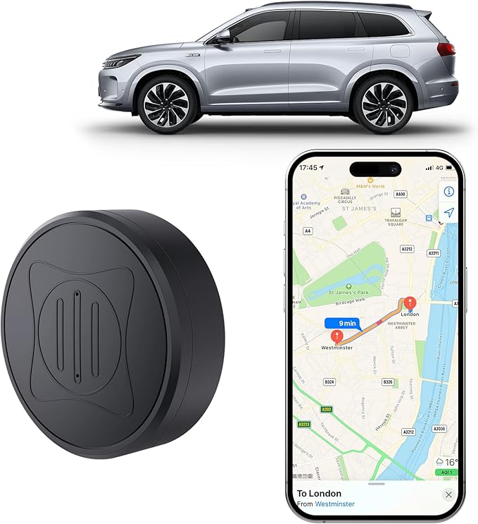 Mini GPS Tracker for Vehicles: Tracker Device for Vehicles No Subscription No Monthly Fee Car Tracker Device Hidden Magnetic Real-Time Tracking for Cars Dogs Kids (GF10-09)