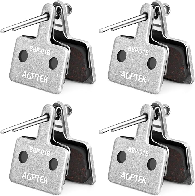 AGPTEK Bike Brake Pads, High-Performance Brake Pads, Disc Brake Pads & Spring (Semi-Metallic&Resin) for Mountain Bike Disc Brakes,Bike Pads Compatible with TRP Tektro Shimano Deore Br