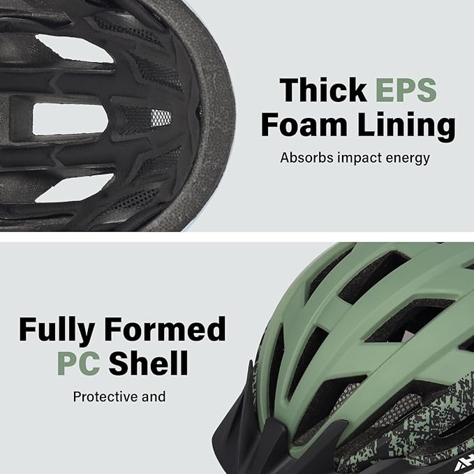 Youth Adult Road Bike Helmet, Men Women Adjustable Mountain Bicycle Helmet with Detachable Visor, 2 Sizes for Age 8-14+ Youth, Kids, Adult