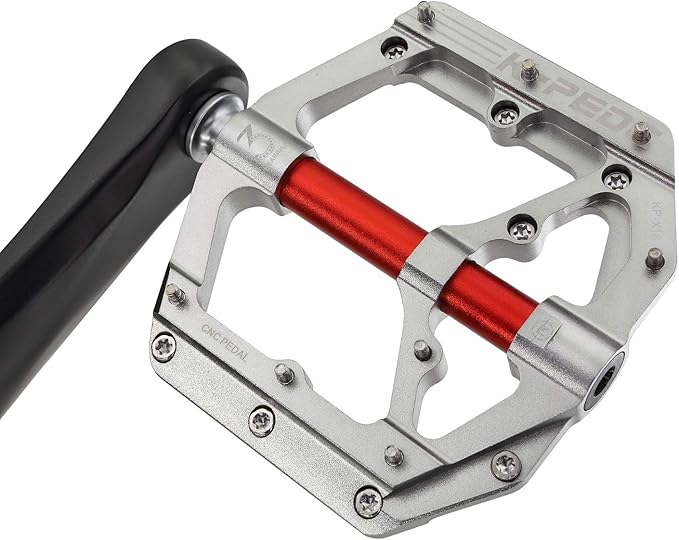Aluminum Alloy 9/16" Bike Pedal MTB Wide Platform Flat Non-Slip Bicycle Pedals with 3 Bearings for Mountain Bikes, Road, BMX