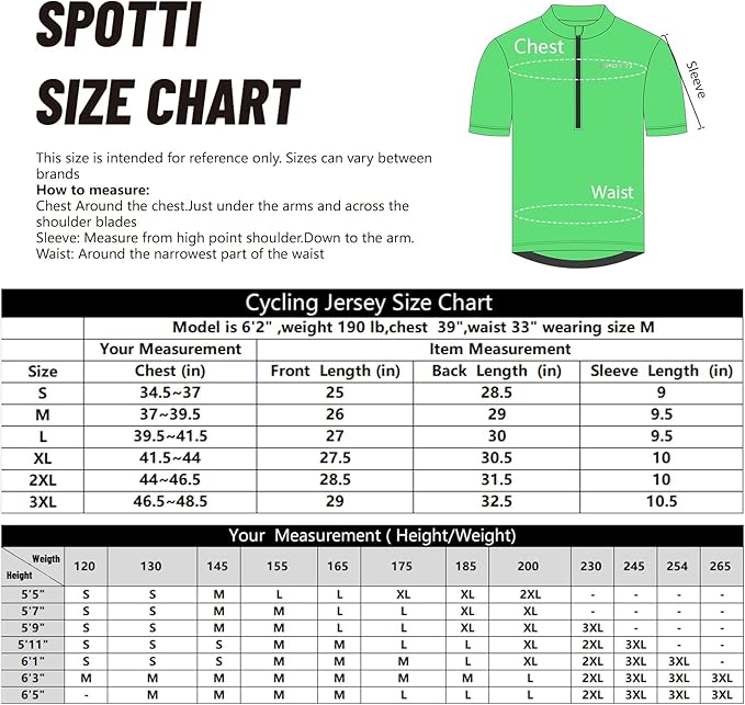 Spotti Men's Cycling Bike Jersey Short Sleeve with 3 Rear Pockets- Moisture Wicking, Breathable, Quick Dry Biking Shirt