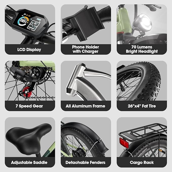 E Bikes for Adults Electric,51 MPH/48 MPH Fast Ebike Peak 5000W/3000W 32AH 52V 130 Miles Max, Dual Motor Electric Bike Fat Tire E Bike for Men, 26" Electric Bicycle for Snow Off-Road, Hydraulic Brakes