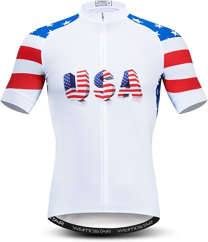 Weimostar Men's Cycling Jersey Short Sleeve Bike Clothing Multicolored Diamond