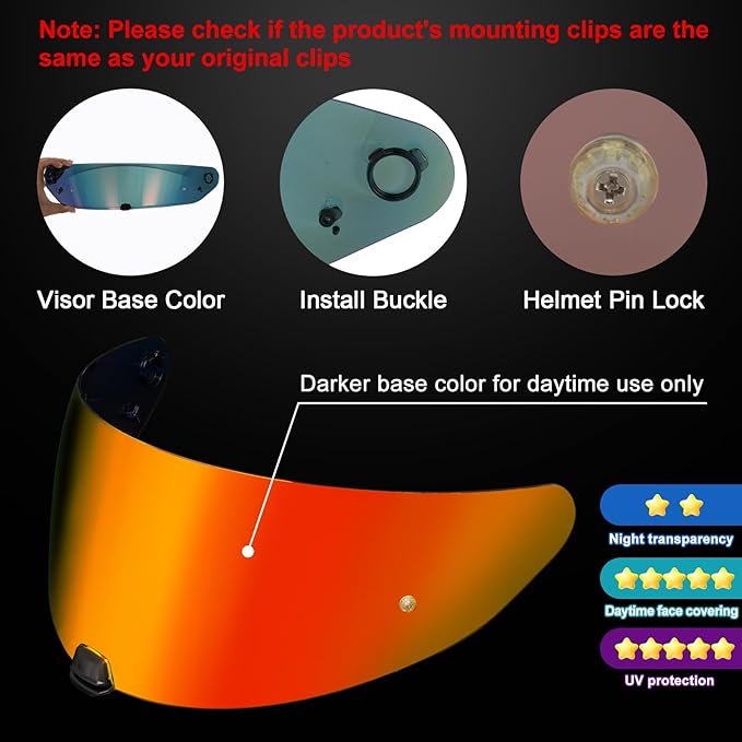 PSLER i10 Visor HJ-31 Visor i10 Tinted Visor Helmet i70 Face Shield Replacementfor i10 HJ-31 i70,Deep Red