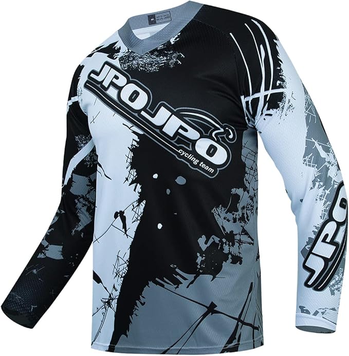 Men's Mountain Bike Jersey Long Sleeve MTB Off-Road Motocross Jersey Quick Dry Downhill&Motocross Shirts