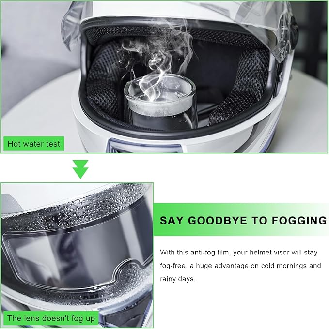 Anti Fog Film for Motorcycle Helmets, Helmet Visor Lens Insert Nano Coating Sticker, Universal Helmet Shield Film Lens (Photochromic)