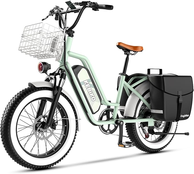 Electric Bike for Adults, 20"x 4" Fat Tire 35MPH Cargo Ebike with Seat, 1450W Peak 2 Seater Commute Bike with 48V 20AH Removable 960WH Battery, 80 Miles Max Range 7-Speed Step-Thru Electric Bicycle