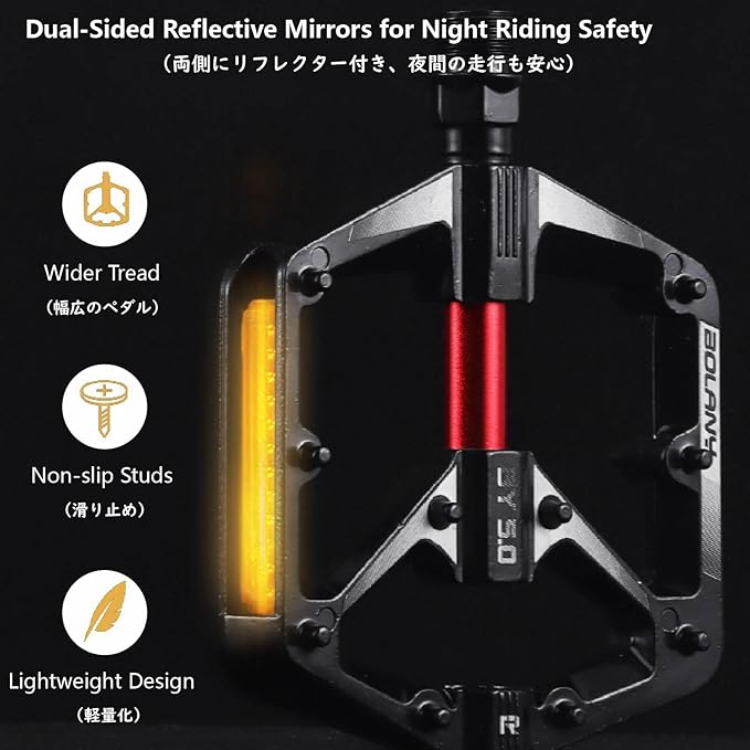 JEELAD Bike Pedals Aluminum 9/16" Sealed Bearing Lightweight Platform for Road Mountain BMX MTB Bike