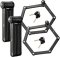Via Velo 2 Folding Bike Lock Set | Same Key System 4 Keyed Alike Keys, Heavy Duty Hard Steel, Lightweight, Bike Lock for Electric Bike, Electric Scooter, Dirt Bike for Adults with Mounting Case
