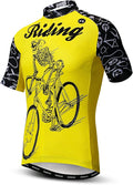 Men Cycling Jersey Skull Bike Short Sleeve Tops Quick-Dry Reflective 3-Pockets S-3XL