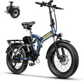 1000W Folding Electric Bike,48V 20AH Removable Battery E Bike,30+MPH,80 Miles Max Range Electric Bike for Adults,20" Fat Tire Foldable ebike,Adult Electric Bicycle for Commute Beach Snow