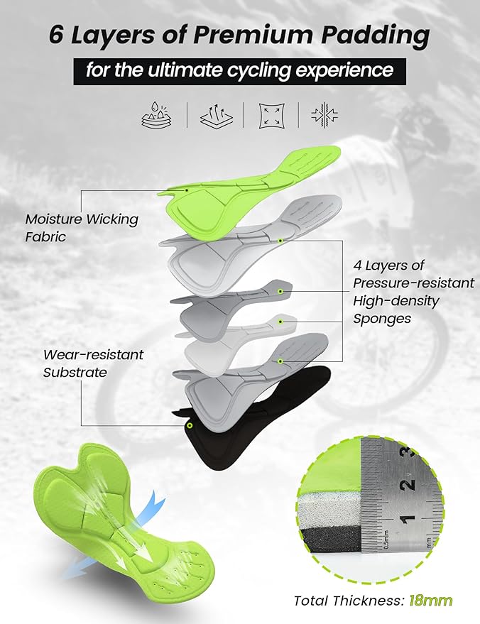 Nepest Men's Bike Shorts 4D Padded Cycling Road Biking Riding Biker Bicycle Mountain Cycle Shorts Zipper Pockets