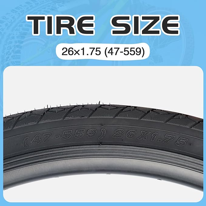 MEGHNA Bike Tire 20/24/26/27.5 inch Foldable Replacement Cruiser Bike Tire Mountain Bike Groove Anti-Slip with Tire Lever for Kids Hybrid Bike