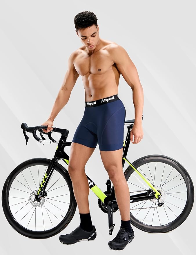 Nepest Mens Cycling Underwear 4D Padded Bike Shorts MTB Liner Mountain Bicycle Tights for Riding