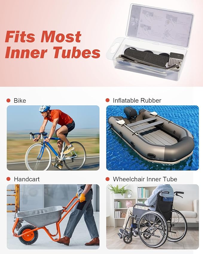 Zacro Bike Tire Repair Kit, Bike Tube Patch Kit with Stainless Steel Tire Levers, 24 PCS Bike Tube Patches,Metal Rasp, Bike Patch Kit for Mountain and Road Bike