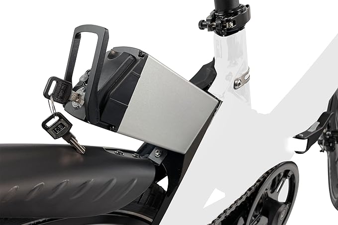 BLAUPUNKT FIENE 20 Inch Folding Electric Bike, Pedal and Throttle Assist, Foldable Step-Through Frame, UL Certified eBike for Adults, Orange/Black