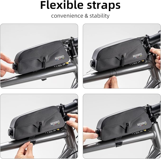 ROCKBROS bike frame bag with Magnetic Flap bike top tube bag Waterproof Cycling Pouch Tools Storage Bag for mountain Road bike