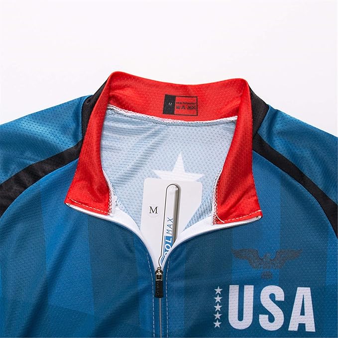Cycling Jerseys Men Bicycle Short Sleeve Summer Shirt Bike Biking Tops Riding Clothing Flag