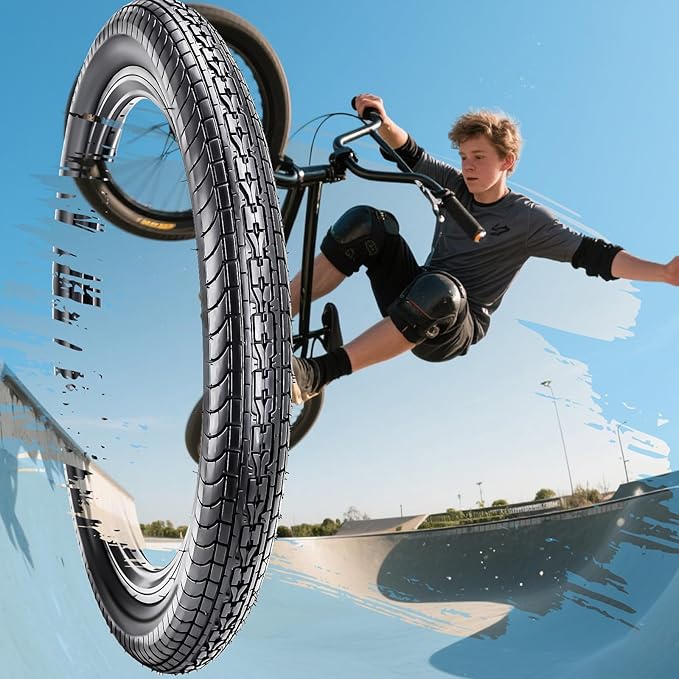 SIMEIQI 26x2.35 20x2.35 Inch Cruiser Beach Bike Tire Black White Wall or Brown Cream Wall Folding Replacement Bicycle Tire for Hybrid City Commuter Trail