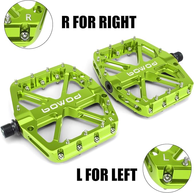 Bike Pedals 9/16" Lightweight Non-Slip Bicycle Platform Pedals - Fits Most Adult Bikes & Mountain Bikes &MTB, Road Bikes and Slip-Resistant Design