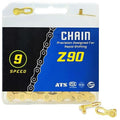 Bike Chain, 9 Speed Bike Chain 1/2" x 11/128" 116 Links Bicycle Chain for Road Mountain Folding Racing Cycling Bikes (Gold-9 Speed)